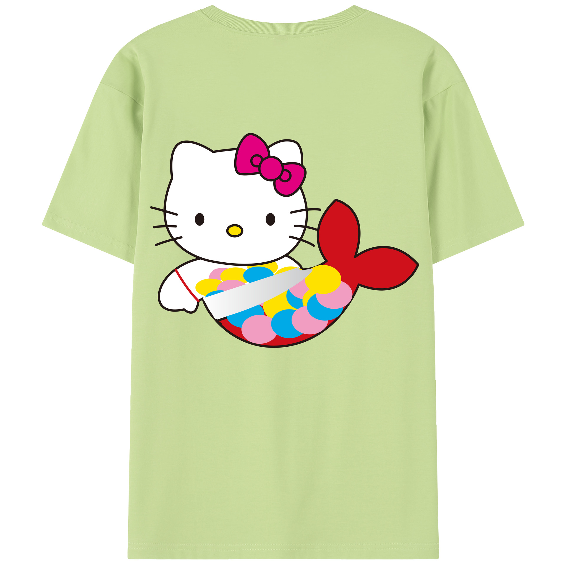 （画像用） Hello Kitty ハローキティ 綿100％半袖Tシャツ（背面プリント）